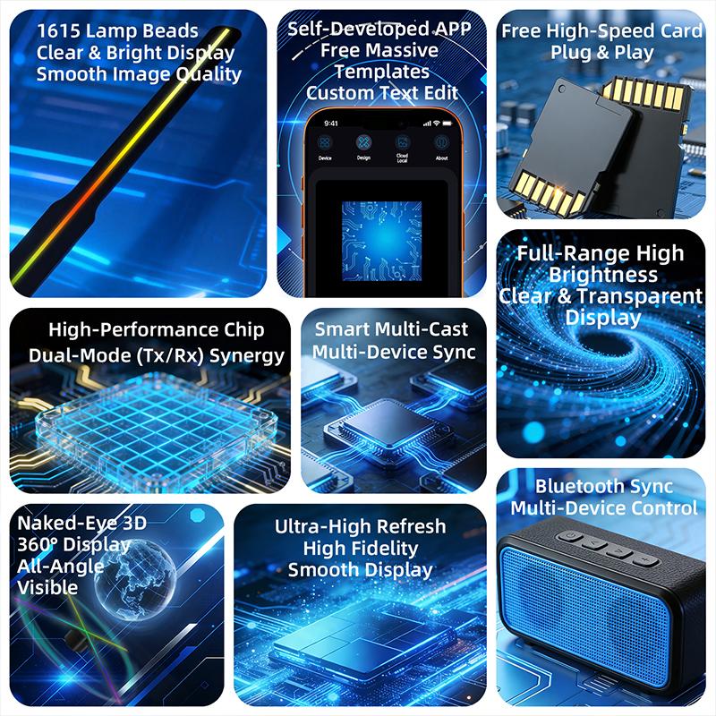 P52 3D Holographic Fan 52cm display 614 LEDs 2000x1228 resolution floating ads