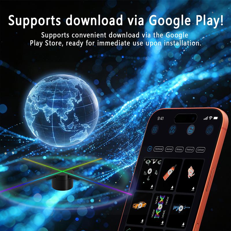 P52 3D Holographic Fan 52cm display 614 LEDs 2000x1228 resolution floating ads